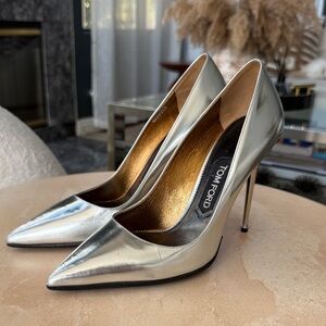 Tom Ford Metallic Silver Heels size 39
